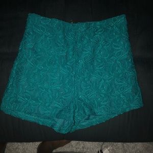 Floral embroidered shorts